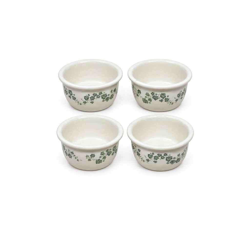 Set of 4 Corelle Coordinates Stoneware Callaway Ivy Ramekin Custard Bowl 7 oz